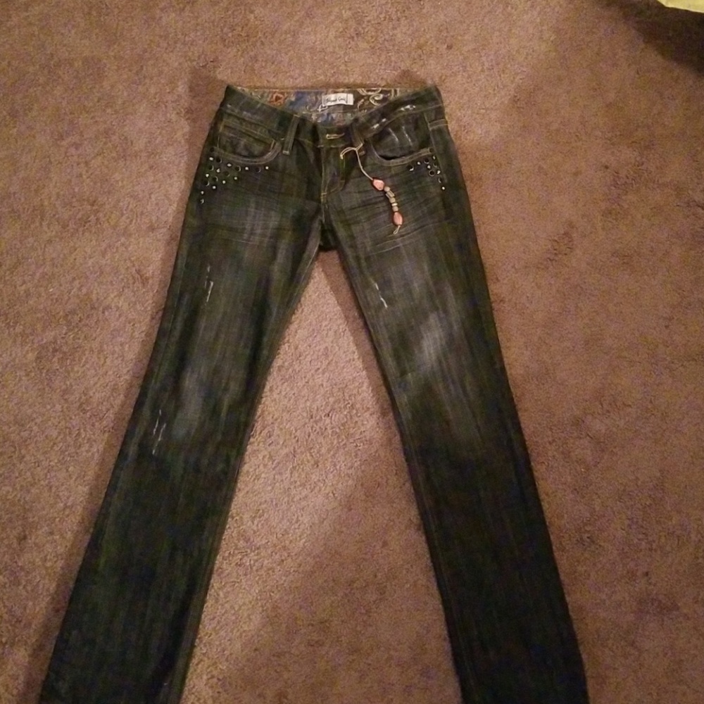 VIGOSS GOLD DENIM LOW RISE JEANS - Picture 7 of 8